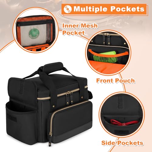 Vinyl Record Storage Box for 7 Inch Records, 80+ LP Carrying Bag with Dividers U64691