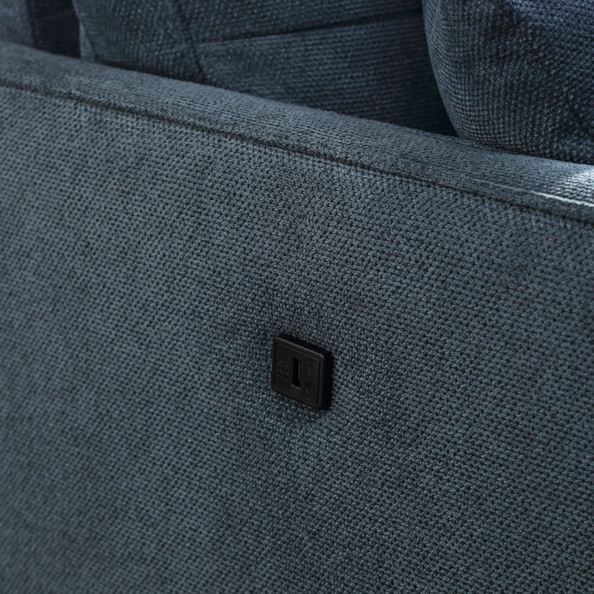 Blue Sofa with Two Pillows and USB Charge Port S74838