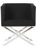 Black Chrome Cross Leg Chair J59705