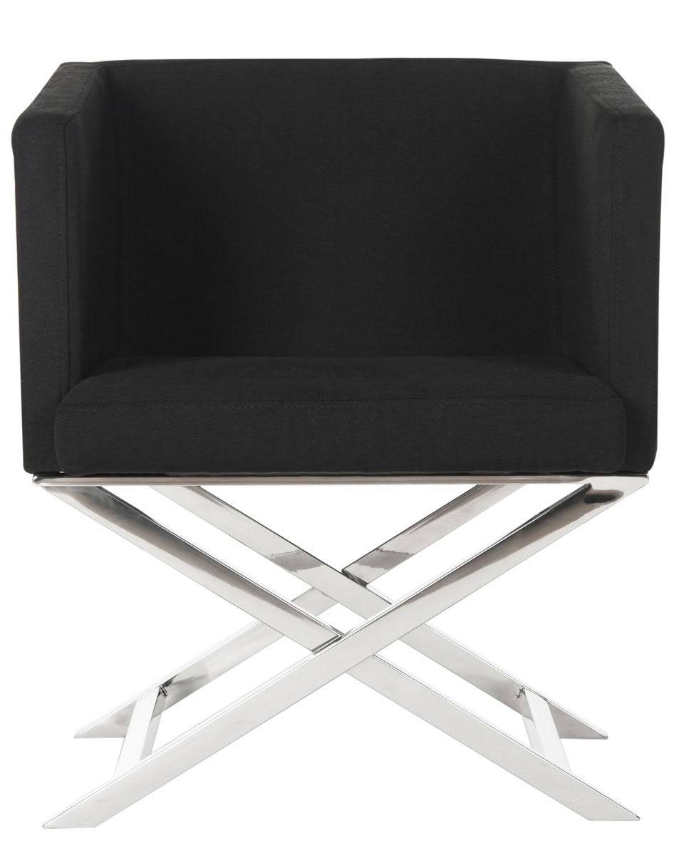 Black Chrome Cross Leg Chair J59705
