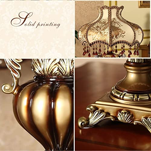 Gold Table Lamp Silk Fabric Resin Lamp Body H1858