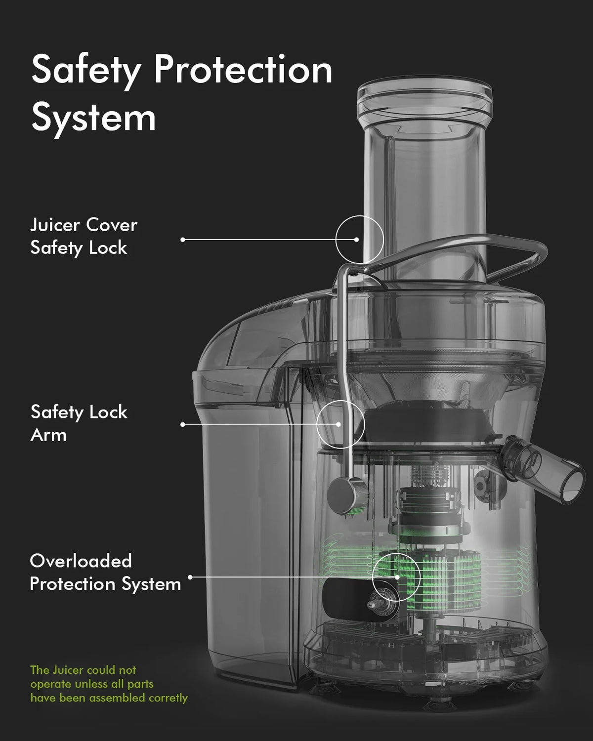 Centrifugal Juicer Machine, 1000W, Large 3.2'' Chute H41719