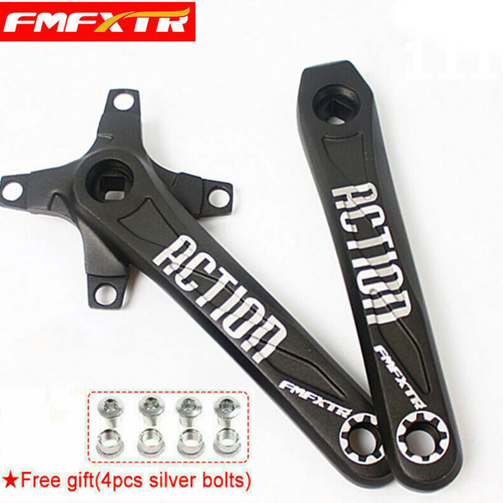 Mountain Bike Crank 104 BCD 170mm Aluminum Alloy Cranks Arm with 4pcs Silver Chainring Bolts W282