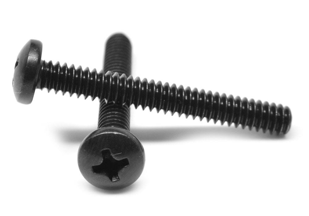 1/4-20 x 2 1/2 Coarse Thread Machine Screw Phillips Pan Head Black Oxide T284