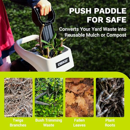 15-Amp Wood Chipper Shredder 2800W 1.77-Inch Leaf Mulcher with 50L Bag T9647