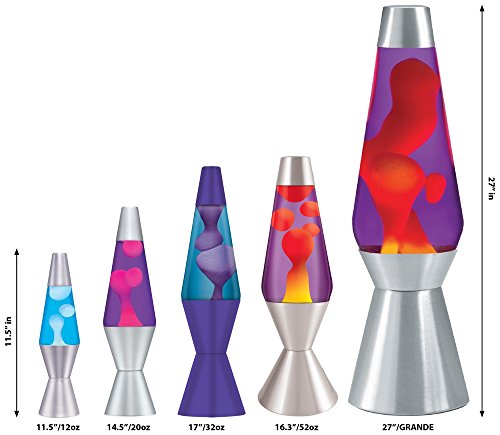 14.5-Inch Silver Base Lava Lamp with Purple Wax in Blue Liquid T1776