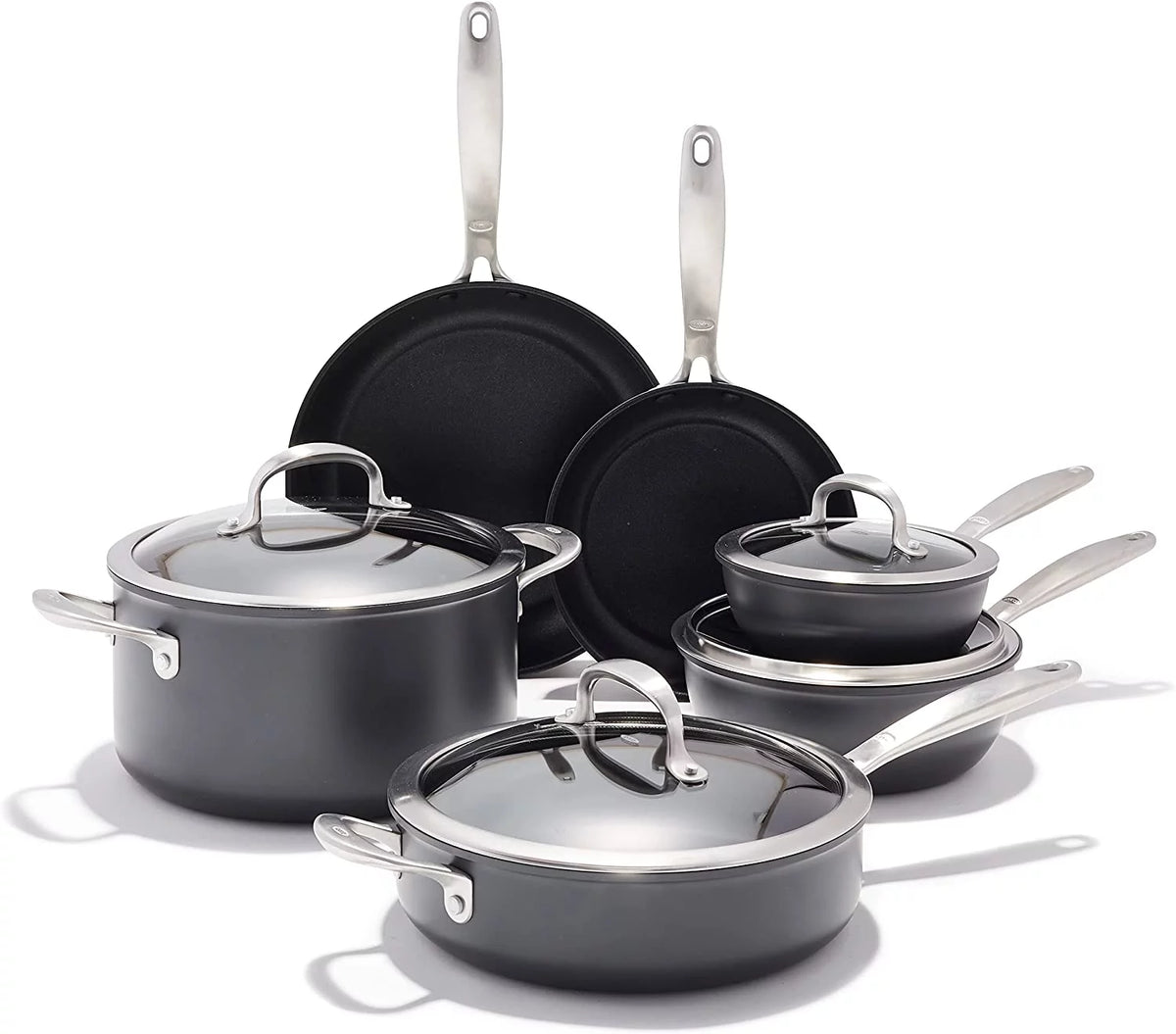 10 Piece Nonstick Cookware Set with Stainless Steel Handle B963