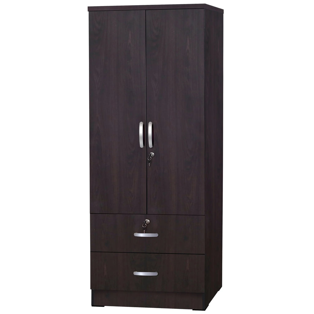 Wood 2-Door Wardrobe Armoire with 2-Drawers A810107