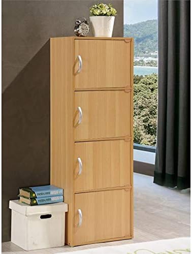 4 Shelf 4 Door Bookcase in Beech G920836