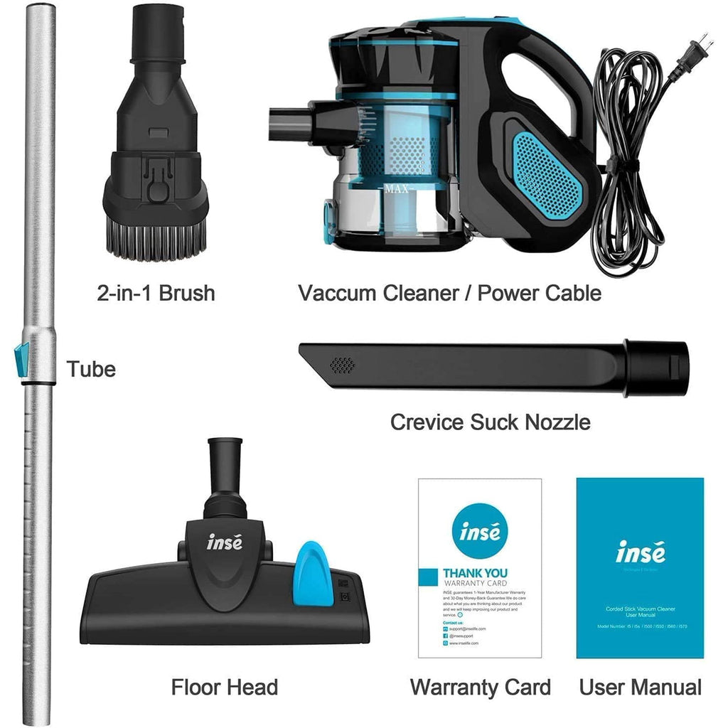 Corded Stick Vacuum Cleaner, 18Kpa, 600W Motor, 3-in-1 Multi-cyclone Filtration Lightweight Vacuum Cleaner B820