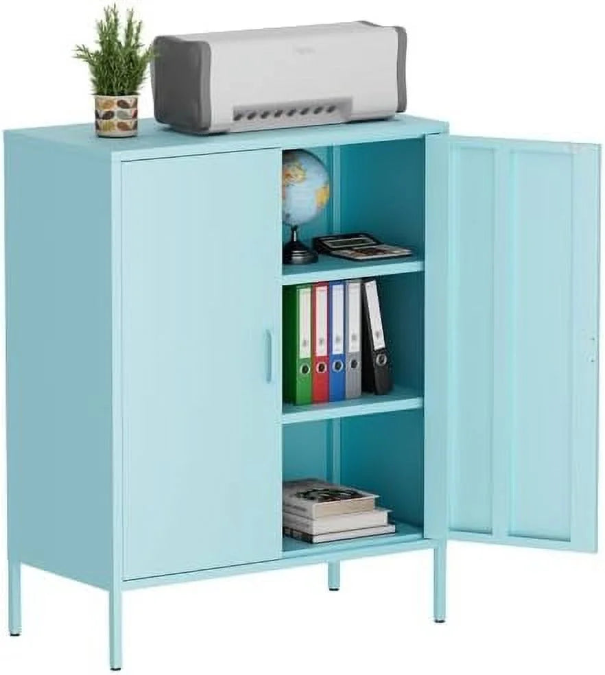 Metal Cabinet Locker with Hanging Rod and Adjustable Shelves I13436