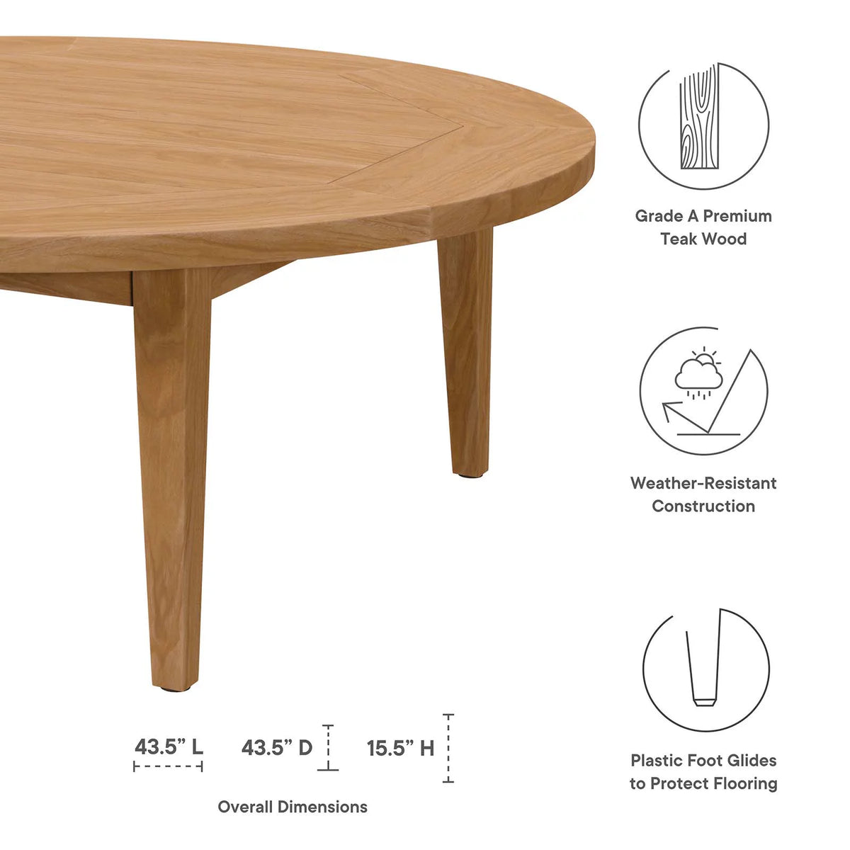 Round Teak Wood Coffee Table R11192