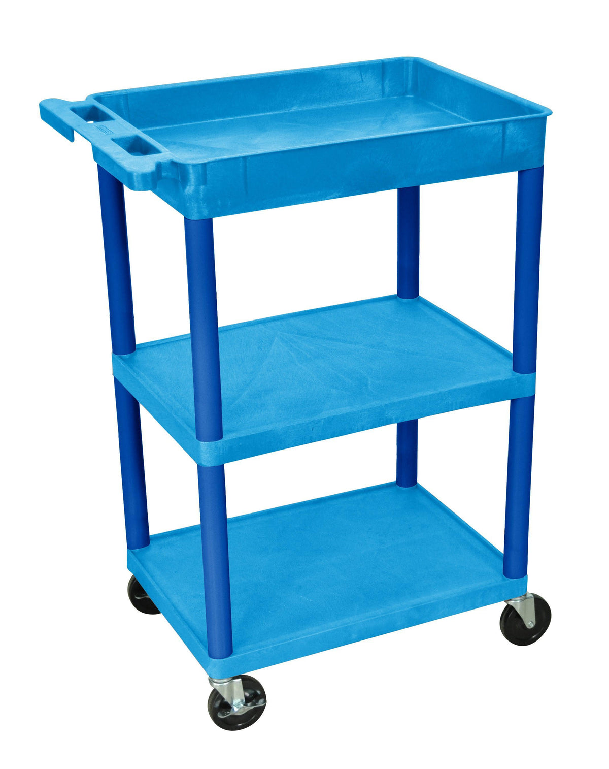 Blue Tub Top and Flat Shelf Cart T32648