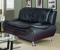Black Faux Leather Sofa Y861749