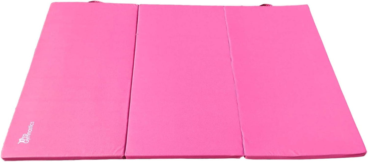 Extra Thick High Density Anti-Tear Gymnastics Gym Folding Exercise Mats (Pink) Z14323