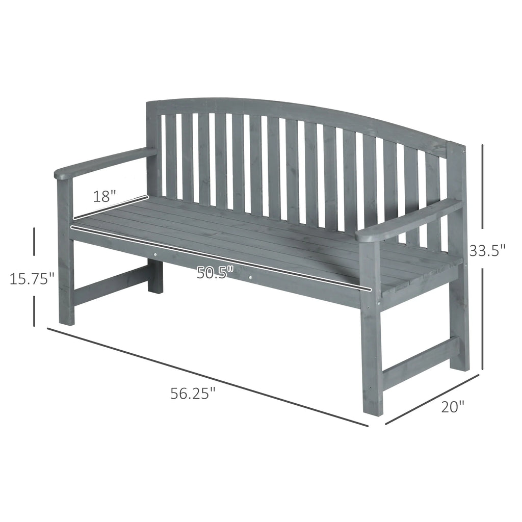 2-Person Wooden Garden Bench Patio Armchair N375374