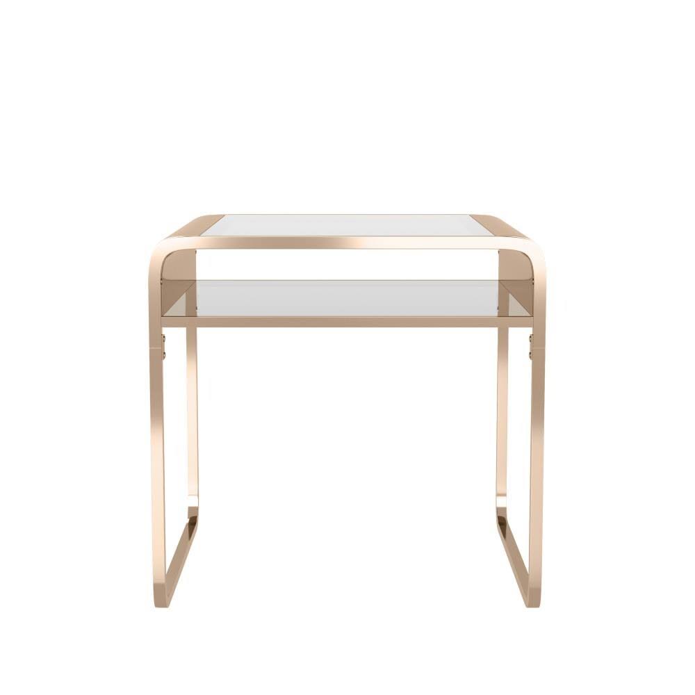 Gold Glass End Table N2349