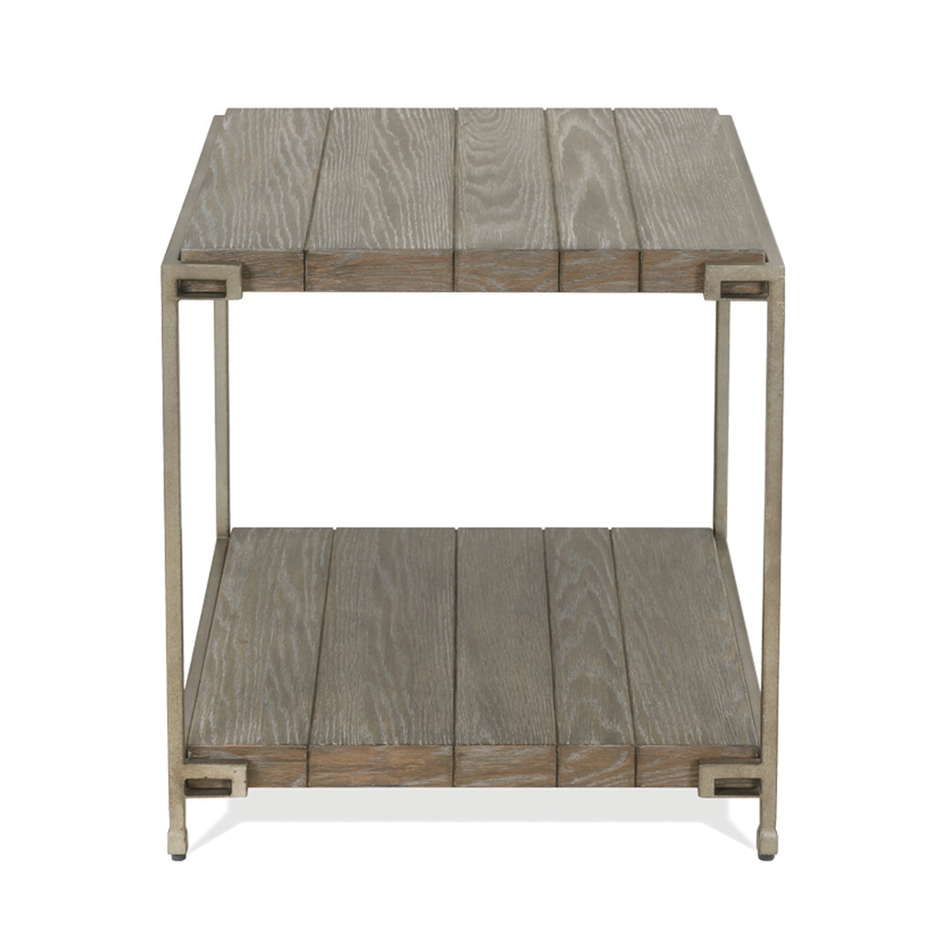 Graphite Gray Wood/Metal End Table with Shelf S648