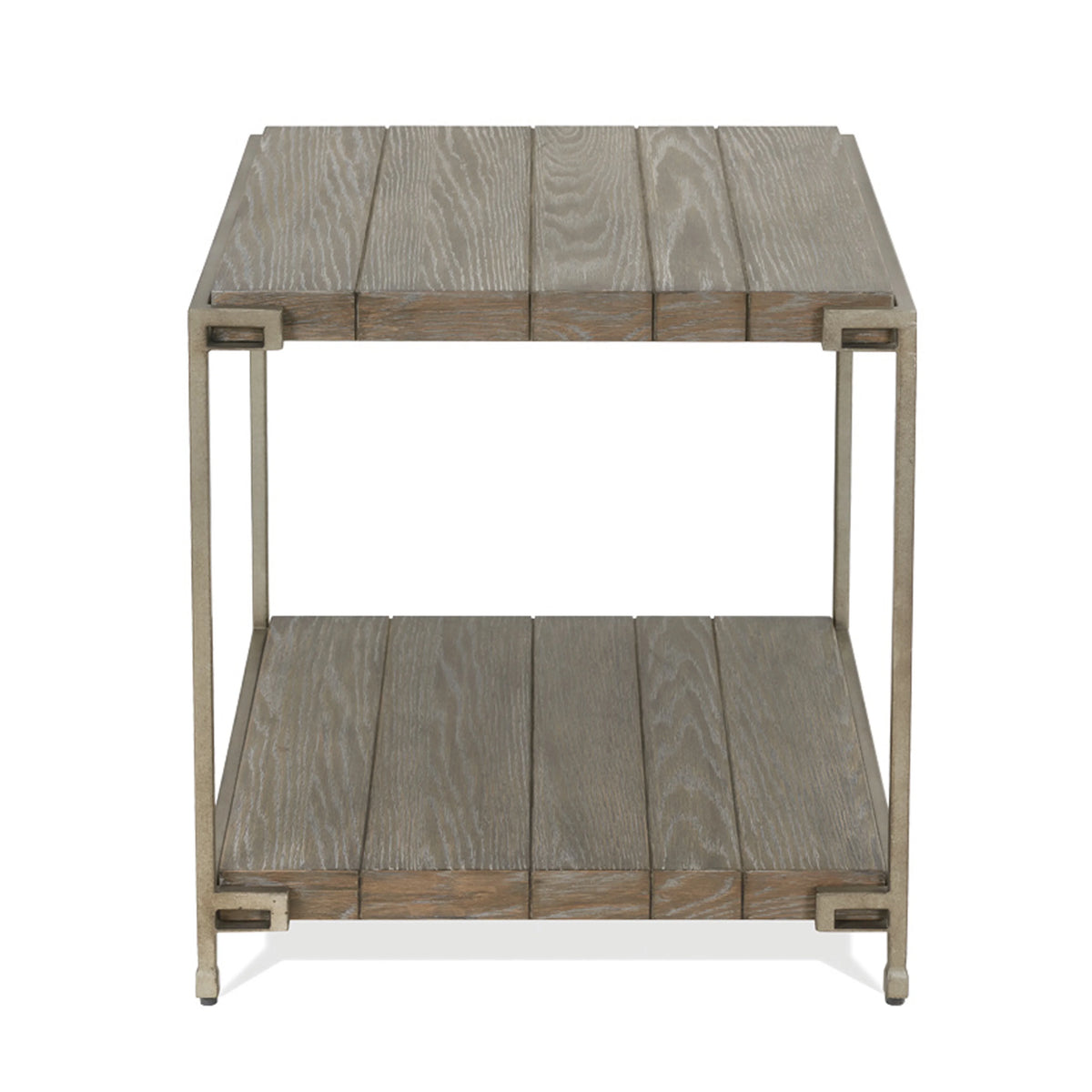 Graphite Gray Wood/Metal End Table with Shelf S648