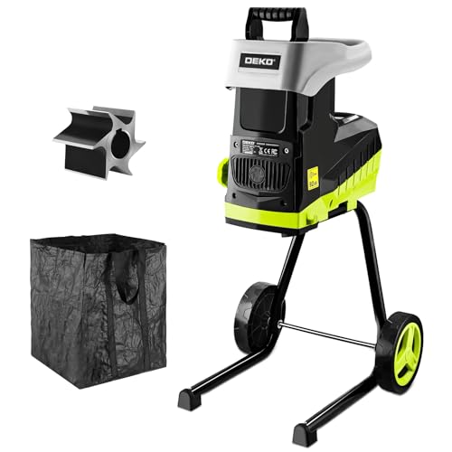15-Amp Wood Chipper Shredder 2800W 1.77-Inch Leaf Mulcher with 50L Bag T9647