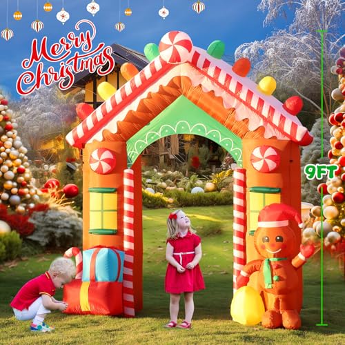 10 FT Christmas Inflatable Santa Claus with LED Lights Y77387