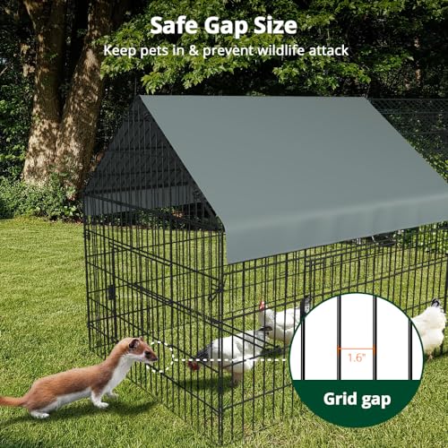 130"×40"×40" Outdoor Metal Chicken Coop L18410