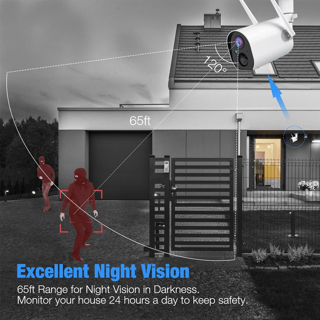 1080P Battery Powered Wireless Outdoor Security Cameras K586