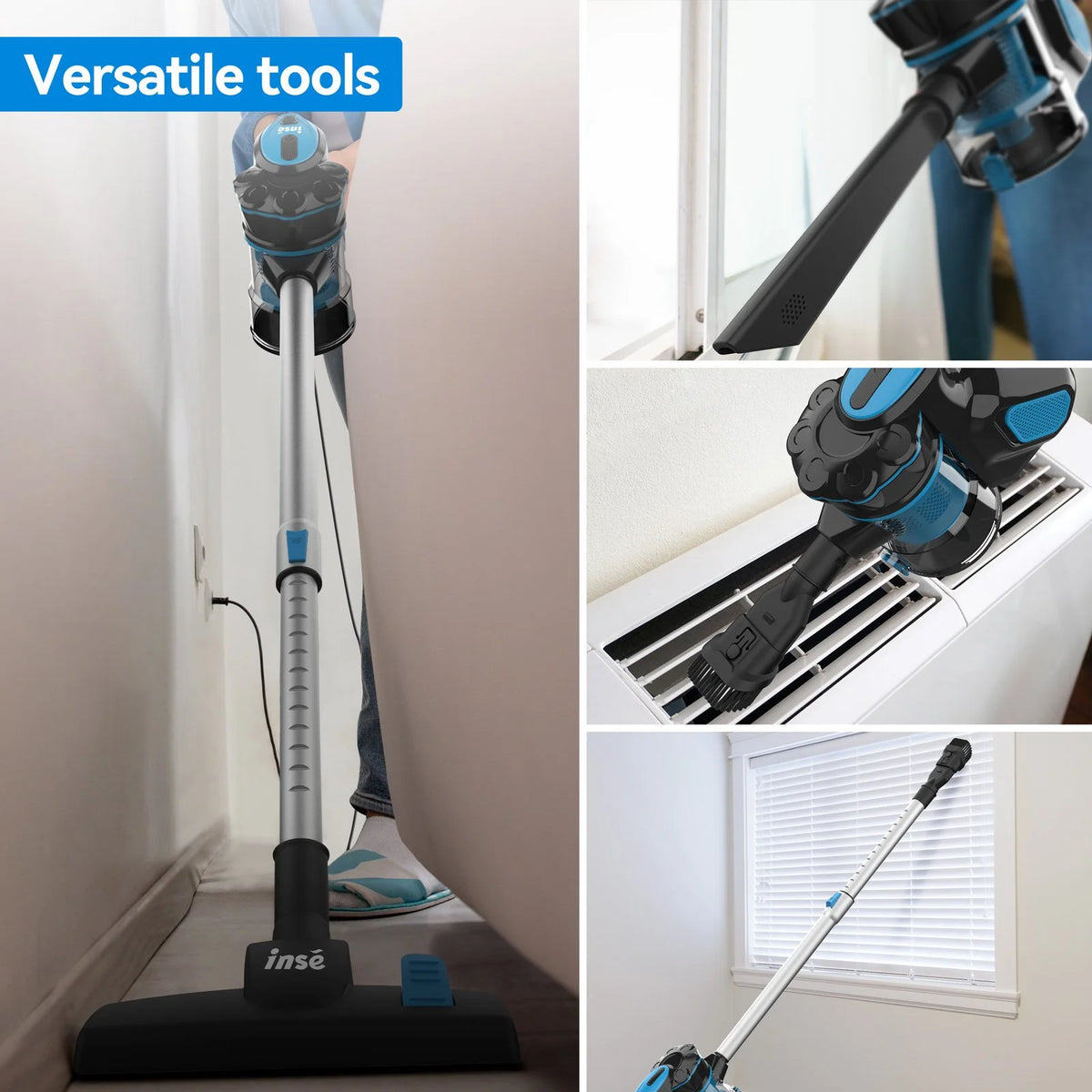 Corded Stick Vacuum Cleaner, 18Kpa, 600W Motor, 3-in-1 Multi-cyclone Filtration Lightweight Vacuum Cleaner B820