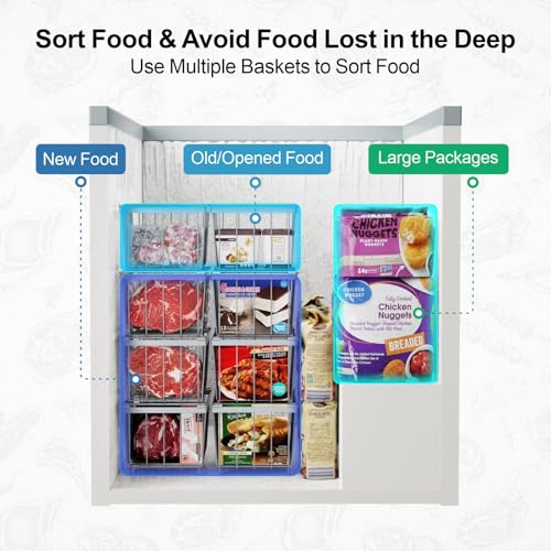4 Pack Stackable Small Freezer Organizer Bins, White V5012