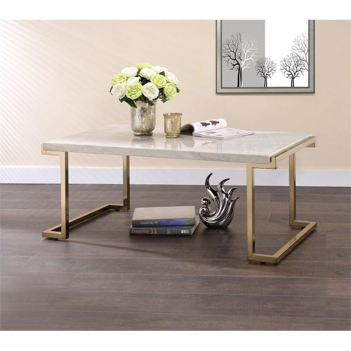 Faux Marble and Champagne Coffee Table P52832