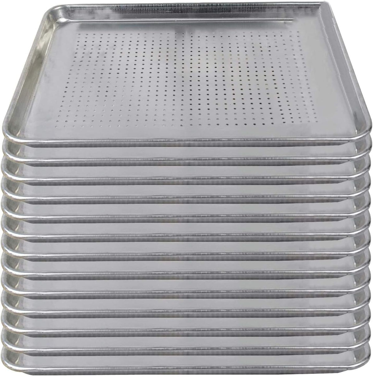 18 x 26 inch Perforated Aluminum Sheet Pan 12 Pack C399643