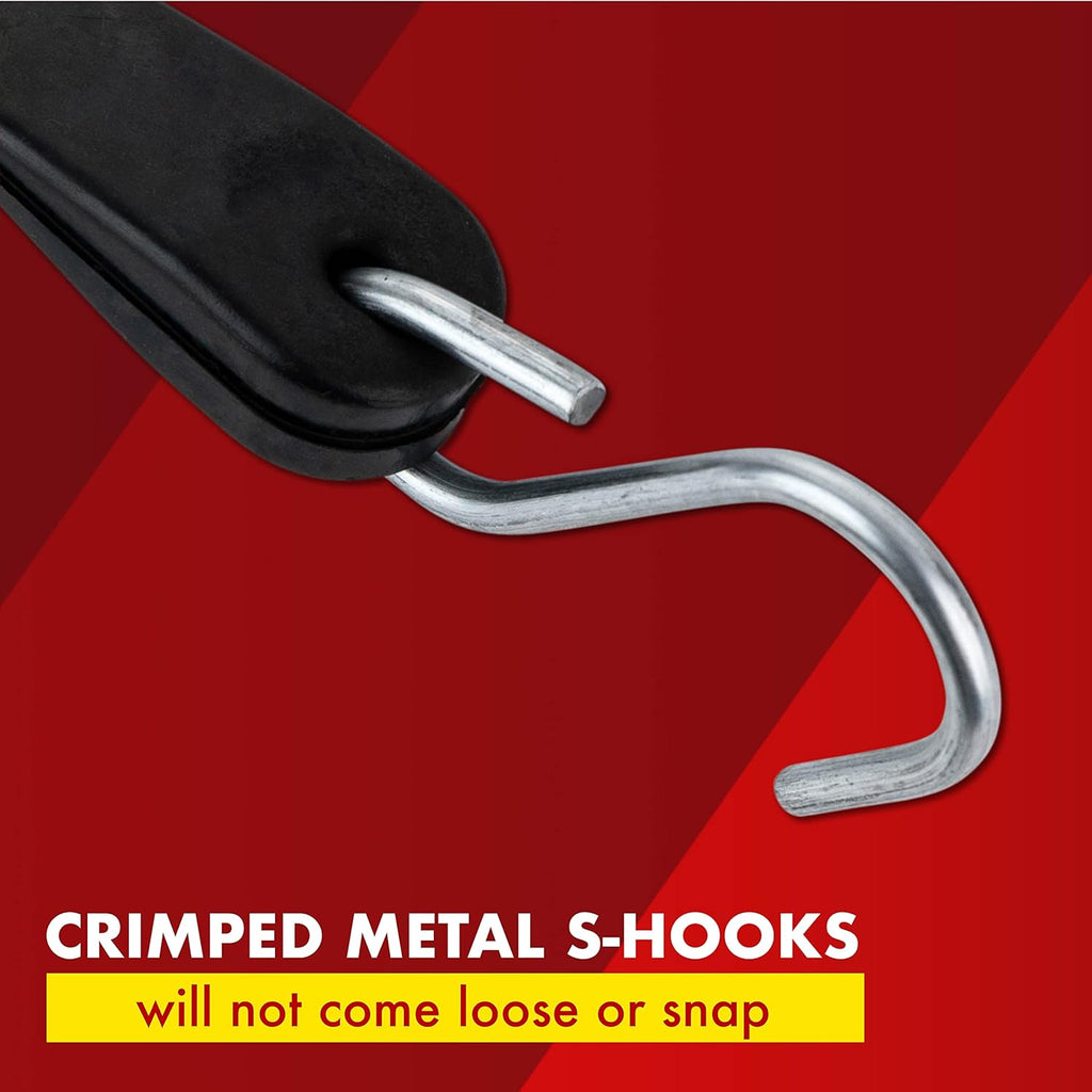 50 Pack Rubber Tarp Straps 10 Long EPDM with Crimped Hooks V497