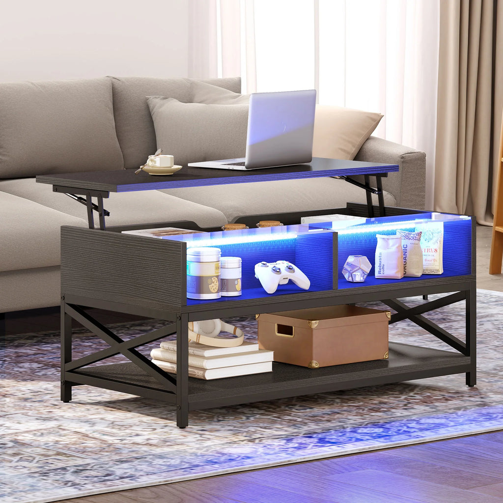 Black Lift Top Coffee Table with Storage F174