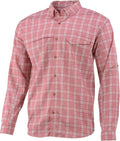 Marsala Plaid Long Sleeve Button Up Shirt W27545