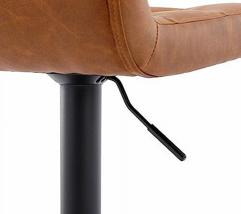 Grey Faux Leather Swivel Counter Height Stools with Footrest Q216