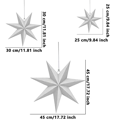 12 Pack 3D White Paper Star Lanterns Y305