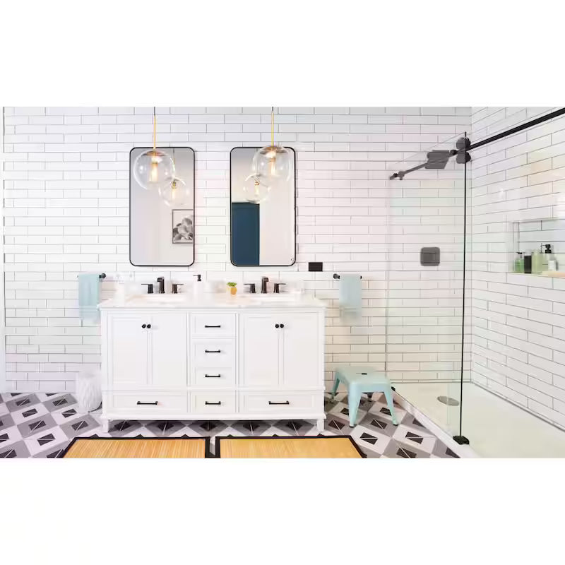 8 in. Widespread Double Handle Bathroom Faucet in Matte Black T8128