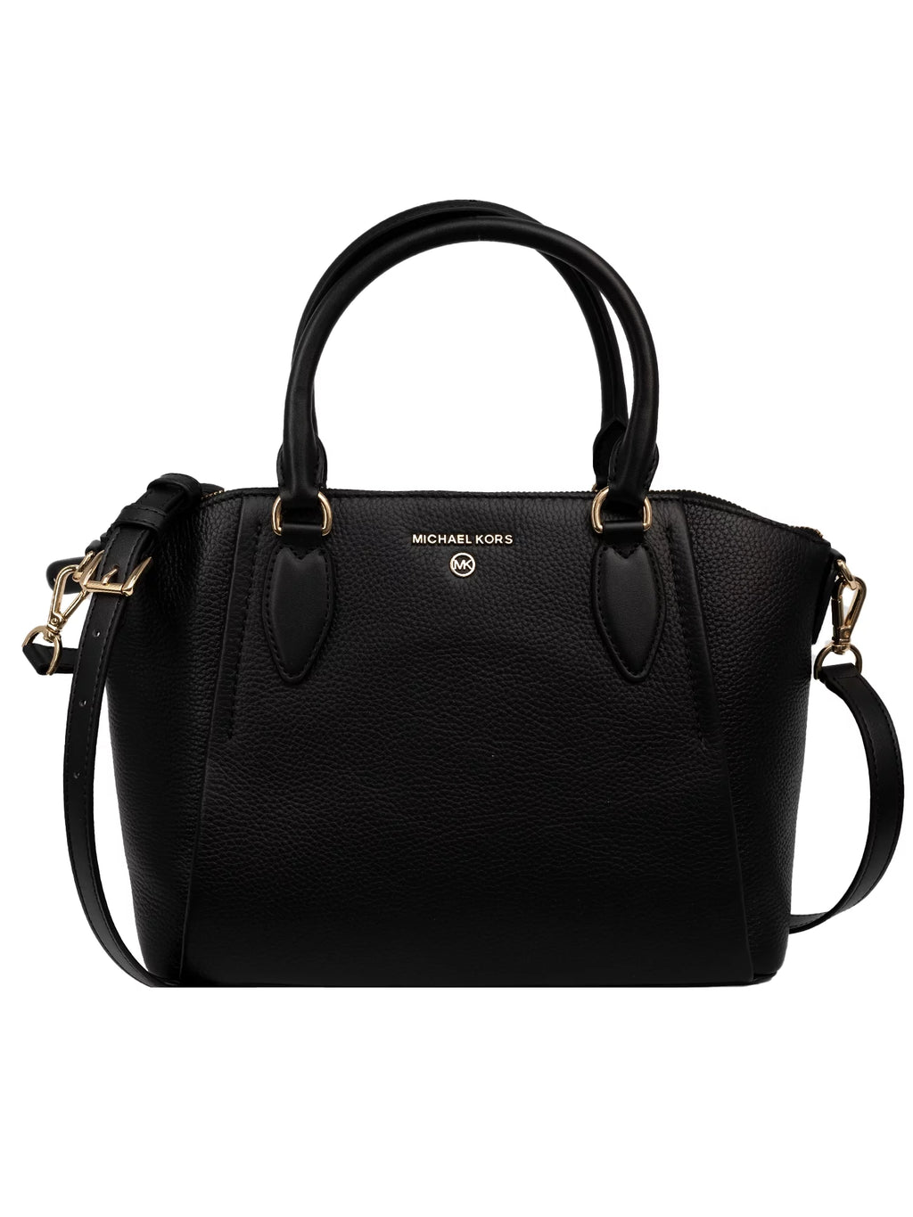 Black Pebbled Leather Satchel L289