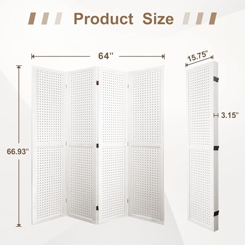 8 Panel Wood Peg Board Room Divider U6159