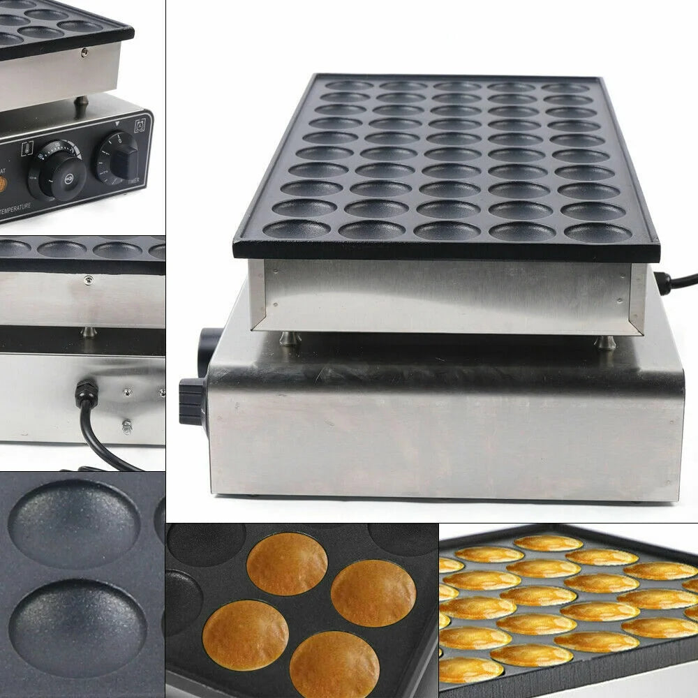 50* Electric Mini Dutch Pancake Baker Maker Nonstick Waffle Maker Iron Machine G376751