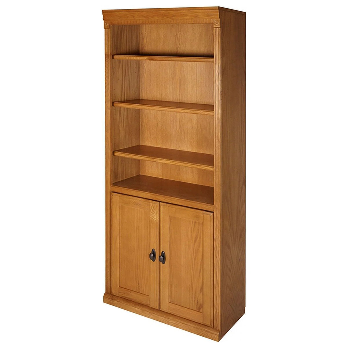 Brown Wood Bookcase with Lower Doors F913547