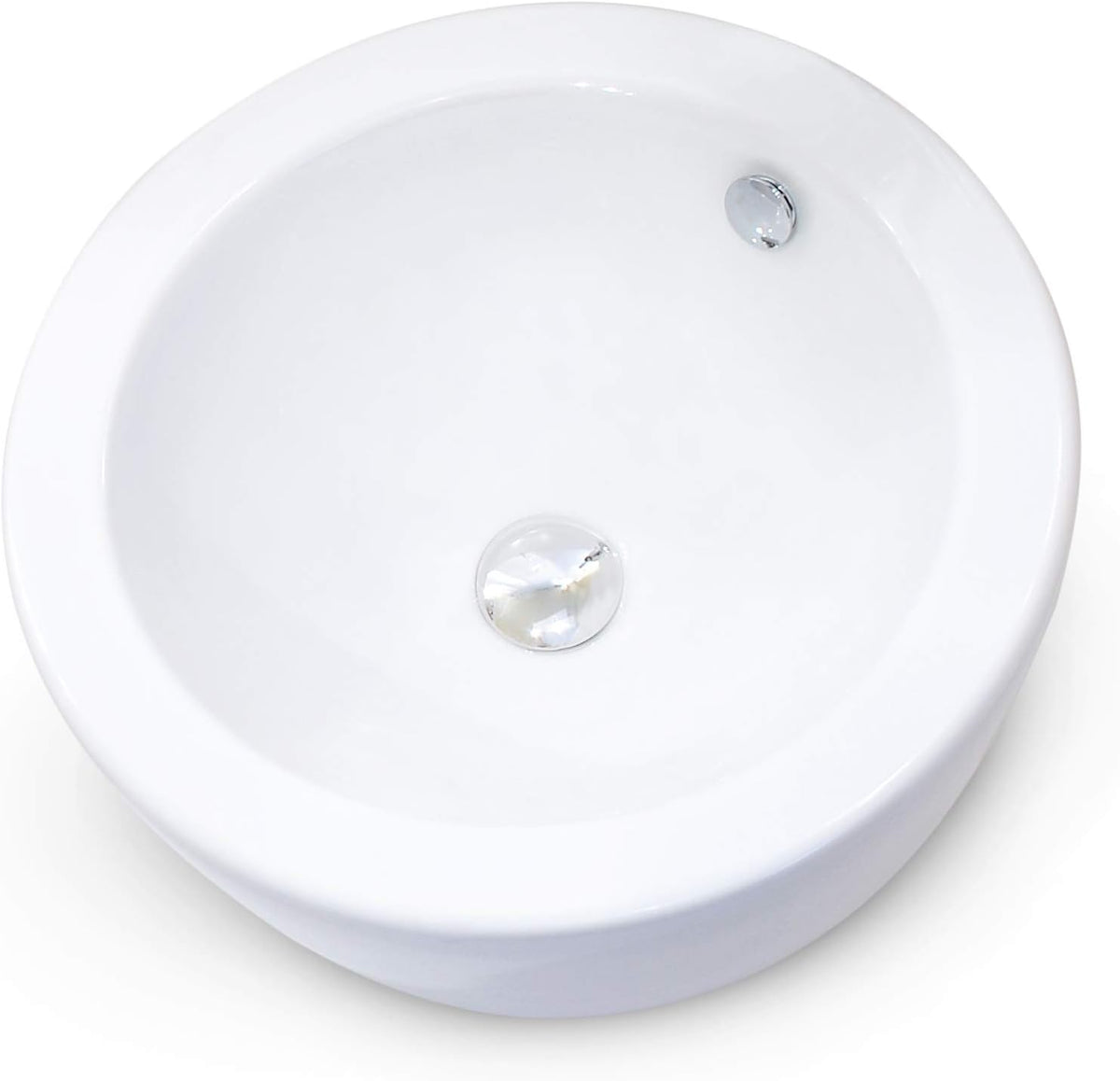 18 Inch Round Ceramic Vessel Sink with Overflow P908