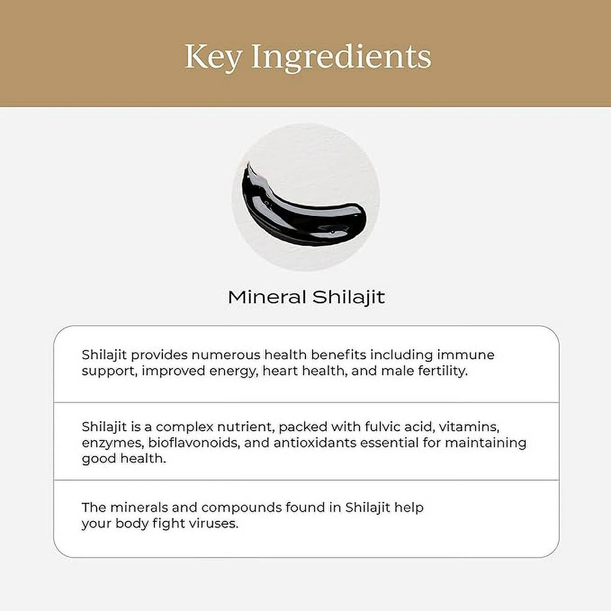 Pure Shilajit Resin with Elemental Gold, Fulvic Acid, 84+ Trace Minerals, 15g Jar K679