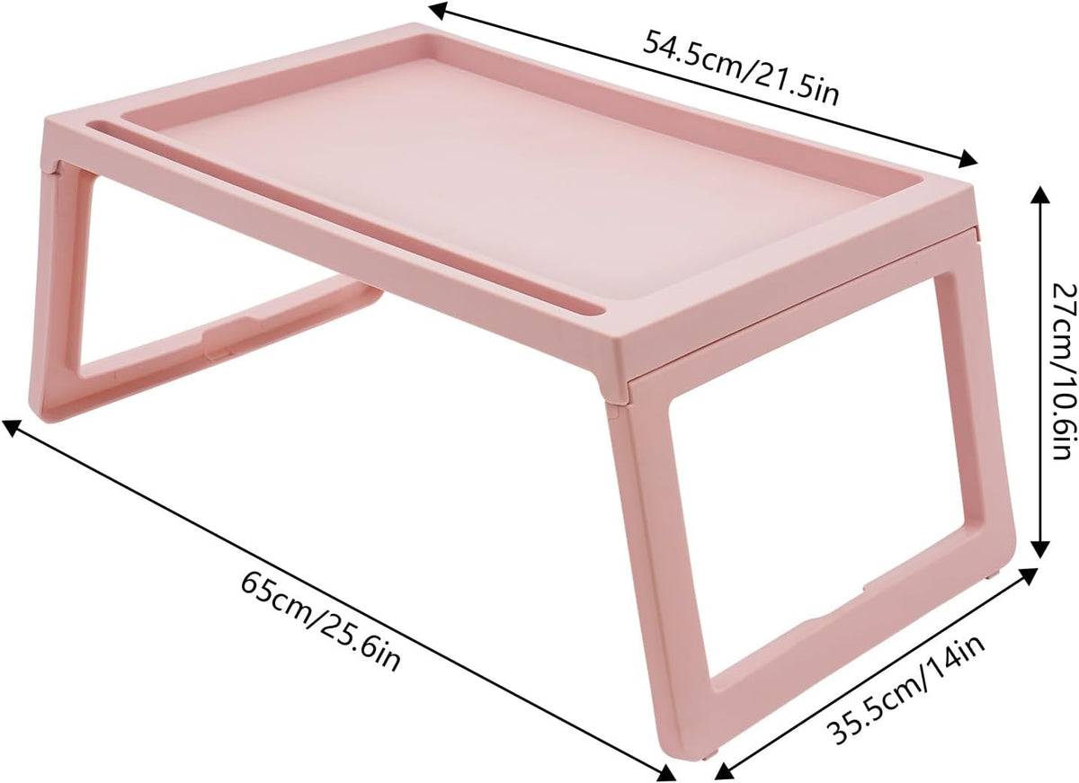 6 Pcs Pink Plastic Folding Breakfast Tray V7495