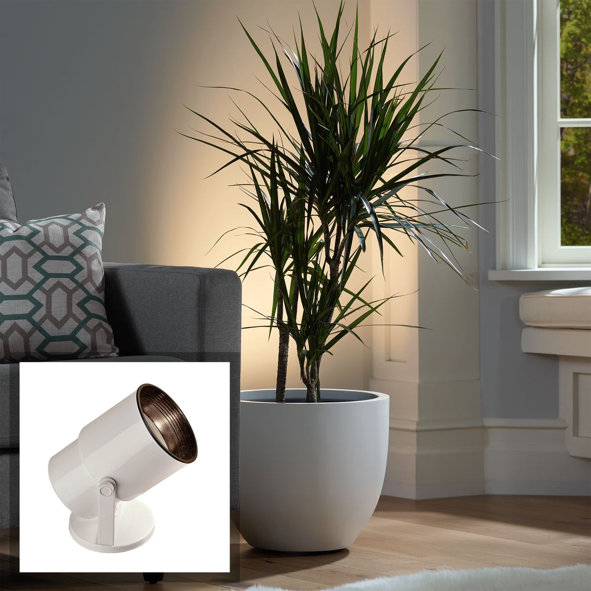 Gloss White Finish Indoor Accent Spot-Light 8" High T26004