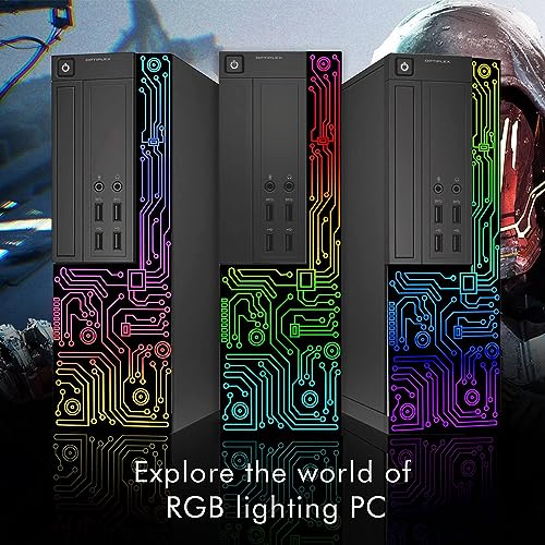 RGB Gaming Desktop Computer PC, Intel Core i5, GeForce GT 1030, 16GB RAM, 512GB SSD, 24 Inch Monitor, Keyboard Mouse Headset, WiFi, Windows 10 Pro E7880