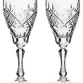 Set Of 2 Hand Made Vintage Crystal Wine Goblets X1777
