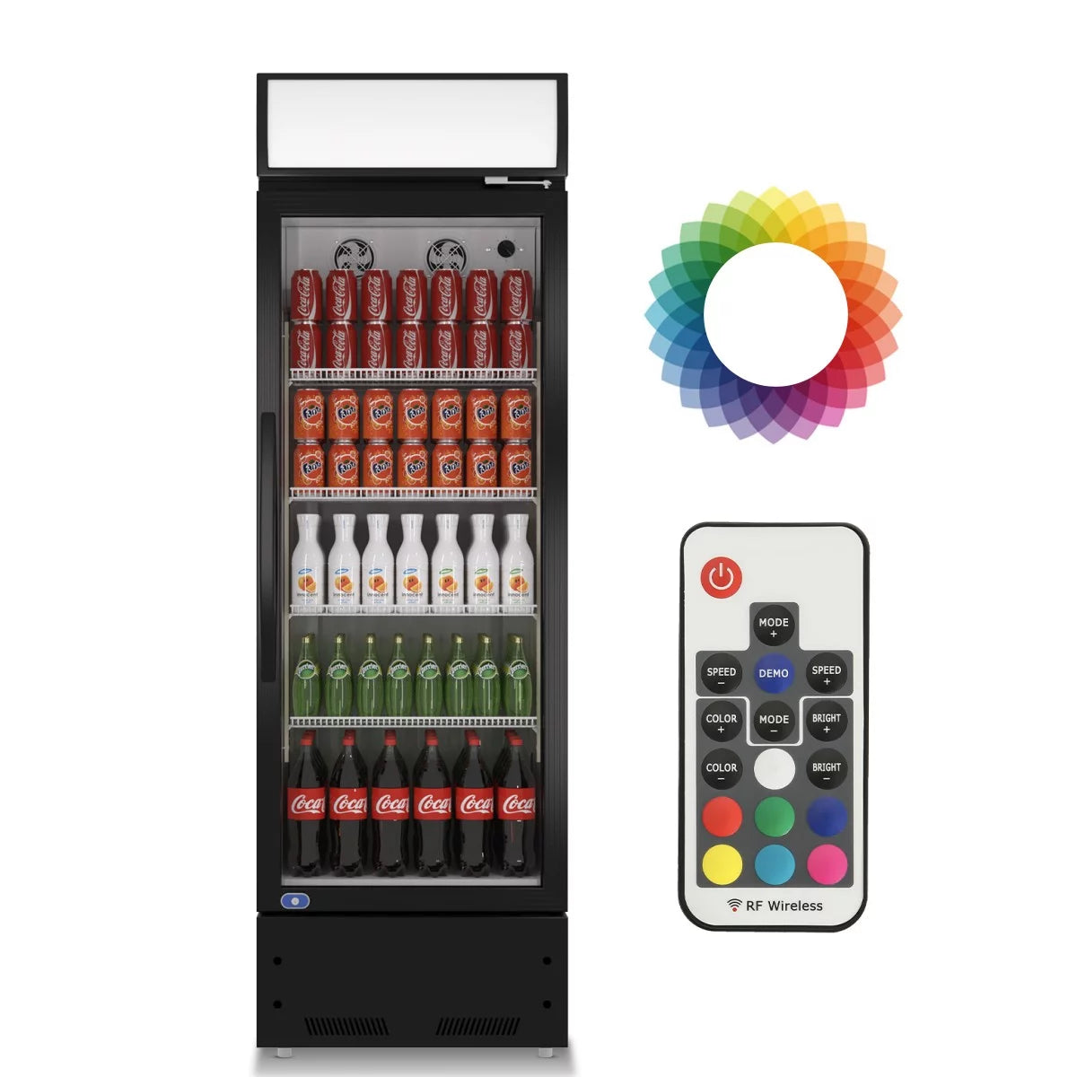 24'' Commercial Glass Door Merchandiser Refrigerator Black R1749