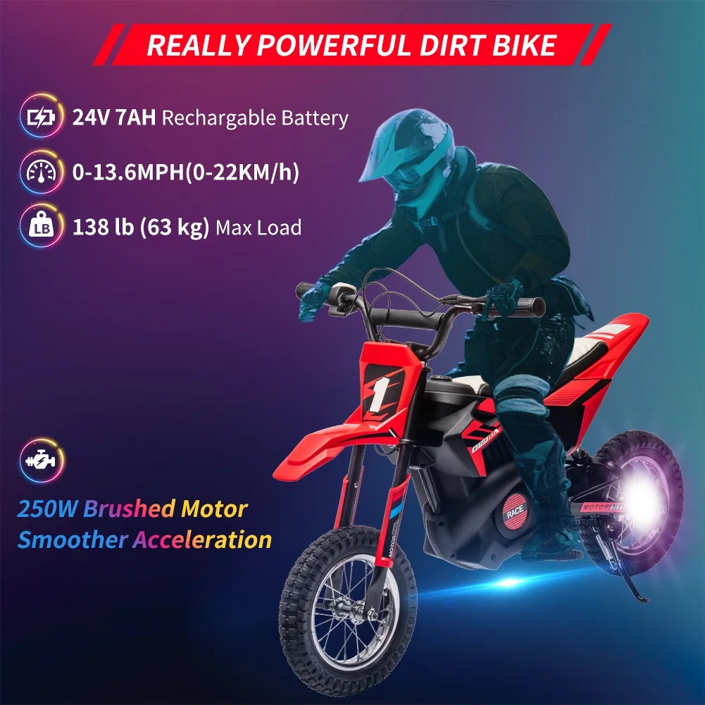 24V 250W Electric Off-Road Motorcycle Green O750395