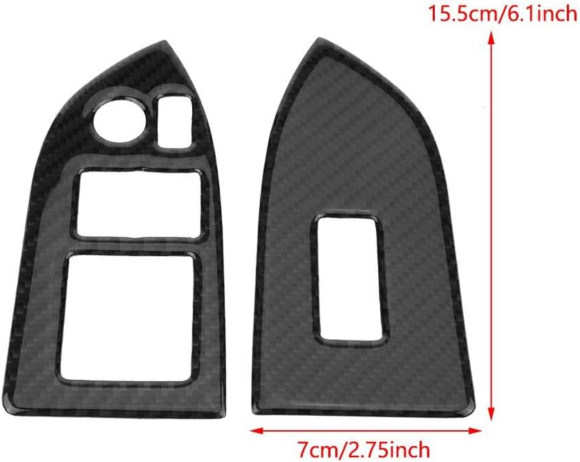 Carbon Fiber Self-Adhesive Window Switch Button Cover Trim, Pack of 2 K3490